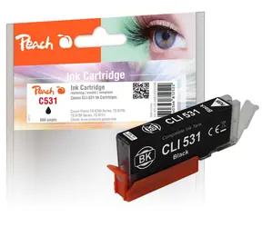 Peach C530/531 alternativní inkoustová kazeta foto černá / pro Pixma TS 8700 & Pixma TS 8750