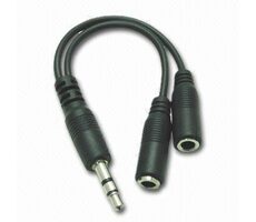 PremiumCord Kabelová rozdvojka 3,5 Jack M - 2xF 10cm