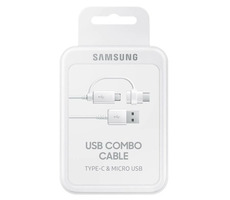 SAMSUNG Propojovací kabel z USB na micro USB nebo USB typ C bílá