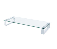 CONNECT IT CI-1135 bílá / Multifunkční skleněný podstavec pod monitory / 560 x 210 x 80 mm / Nosnost: 20kg