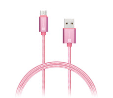 CONNECT IT Wirez Premium Metallic micro USB - USB růžovo-zlatá / 1m