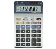 SHARP SH-EL337C stříbrná / stolní kalkulačka / dvanáctimístná