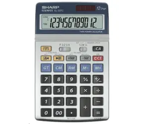 SHARP SH-EL337C stříbrná / stolní kalkulačka / dvanáctimístná
