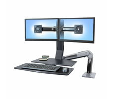 ERGOTRON WorkFit-A II / Držák pro Dual Monitor a kláv. + myš vč. pracovní desky / černá