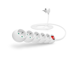 CONNECT IT prodlužovací kabel 230V 5 zásuvek 2 m s vypínačem bílá