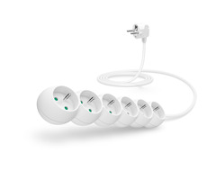 CONNECT IT prodlužovací kabel 230V 6 zásuvek 2 m bez vypínače bílá