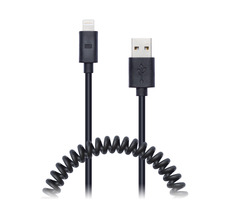 CONNECT IT Wirez Apple Lightning - USB spirálový flexibilní kabel 1.2 m černá