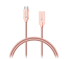 CONNECT IT Wirez Steel Knight Micro USB - USB 1m metallic růžovo-zlatá