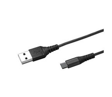 CELLY Datový USB kabel s USB-C konektorem 1m černá / nylonový obal 