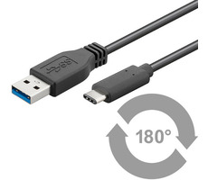 MicroConnect USB3.1 C (M) - USB3.0 A (M) 1m černá