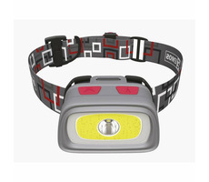 EMOS LED svítilna čelovka E1801 / 1x CREE XPG + 1x COB LED + červená zadní LED / 3x AAA + 1x CR2032 / píšťalka