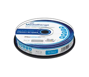 MediaRange BD-R BLU-RAY 50GB 6x Dual Layer spindl 10ks - Inkjet Printable