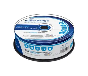 MediaRange BD-R BLU-RAY 25GB 6x spindl 25ks - Inkjet Printable