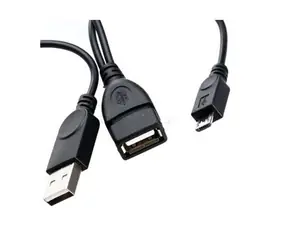 PremiumCord Kabel micro USB 2.0 0.5m / USB A F + USB A M - Micro USB M / OTG