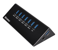 Sandberg USB 3.0 HUB / porty 6+1 / černý