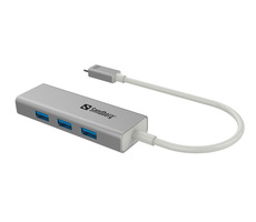 Sandberg USB-C HUB / 3x USB 3.0 / stříbrný