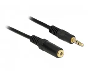 DeLock prodlužovací kabel Audio Stereo Jack 3.5 mm samec - samice / 3pin / 2 m / černý