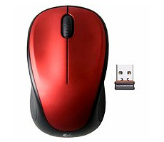 Logitech Wireless Mouse M235 červená / optická myš / 3 tlačítka / 1000dpi