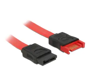 DeLock Prodlužovací kabel SATA 6 Gb/s samec > SATA samice / 20 cm / červený