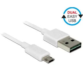 Delock kabel EASY-USB 2.0 Type-A samec > EASY-USB 2.0 Type Micro-B samec / 1 m / bílý