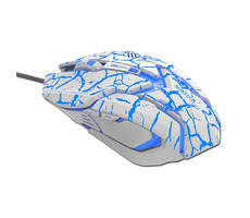 E-BLUE Myš Auroza Gaming (MMEBE39UGT0R) bílá / herní / optická / 4000DPI / 6tl. / 1 kolečko / drátová (USB)