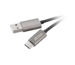Akasa kabel USB2.0 Type-A na Type-C šedá / 100cm