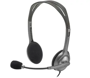 Logitech Stereo Headset H110 / sluchátka s mikrofonem / stříbrné