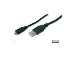 DIGITUS USB 2.0 kabel USB A samec na USB micro B samec, 2x stíněný, 1m