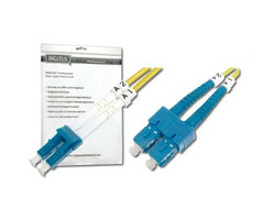 DIGITUS Fiber Optic Patch Cord, LC to SC, Singlemode 09/125 µ, Duplex Length 2m