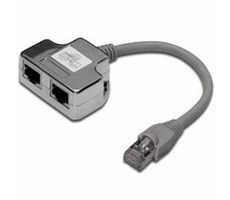 Digitus Adaptér, Patch Cable,  CAT5E RJ45 M, 2 X RJ45 F, 0,19metru