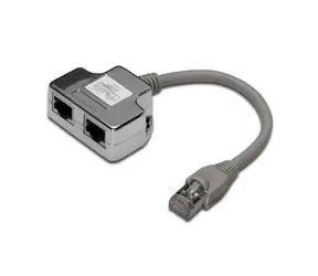 Digitus Adaptér, Patch Cable,  CAT5E RJ45 M, 2 X RJ45 F, 0,19metru