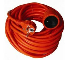PremiumCord prodlužovací přívod 230V, 20m, oranžový, zástrčka-zásuvka