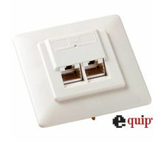 Zásuvka pod omítku Cat.5e, 2-Port RJ45, bílá