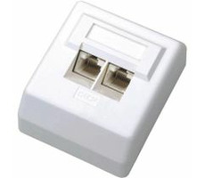DATACOM Datová zásuvka UTP CAT6 2xRJ45 na omítku 45st. bílá