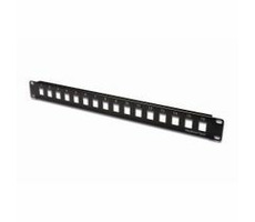 DIGITUS Blank Patch Panel, 16 port, nestíněný, 1U, černý