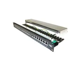 NetX Patch panel 24p c6 1U černý dual IDC stíněný 