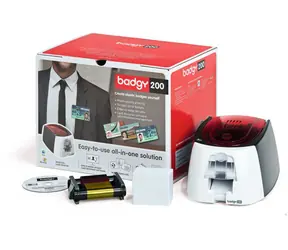 Evolis Badgy200 tiskárna plastových karet / jednostranná / USB / Software / 100 karet / Barevný ribbon