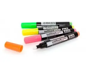 2x3 Sada fluorescentních popisovačů na skleněné tabule 4 ks