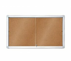 2x3 Horizontální interierová korková vitrína s posuvnými dveřmi 97x70 mm (8xA4)