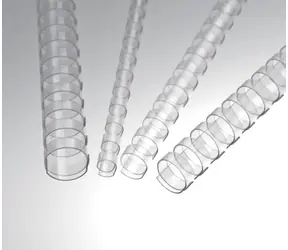Eurosupplies Plastové hřbety 10mm čirá / pro 41–55 listů - 80 g papíru / 100 ks