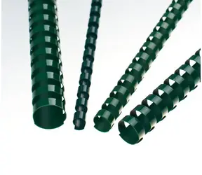 Eurosupplies Plastové hřbety 10mm zelená / pro 41–55 listů - 80 g papíru / 100 ks