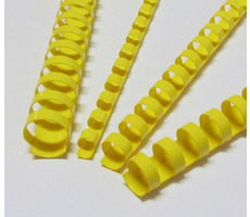 Eurosupplies Plastové hřbety 19mm žlutá / pro 121–150 listů - 80 g papíru / 100 ks