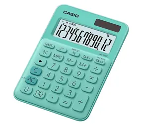 CASIO MS 20 UC GN tyrkysová / Kalkulačka / dvanáctimístná / duální napájení