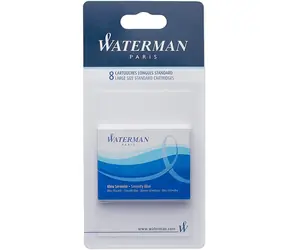 WATERMAN Inks Long Standard serenity modrá 8ks / Inkoustové bombičky / do plnicích per WATERMAN