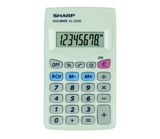SHARP EL-233S bílá / Kalkulačka kapesní / osmimístná