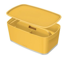 Leitz MyBox Cosy Úložný box s víkem + Organizér s držadlem velikost S teplá žlutá