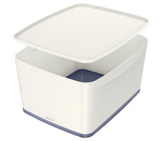 Leitz MyBox WOW Úložný box s víkem velikost L bílo-šedá