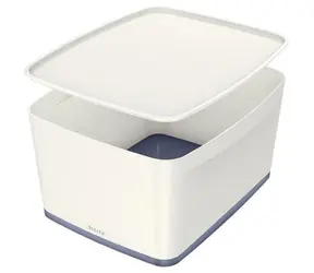 Leitz MyBox WOW Úložný box s víkem velikost L bílo-šedá
