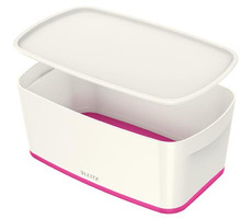 Leitz MyBox WOW Úložný box s víkem velikost S bílo-růžová