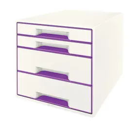 Leitz WOW CUBE (4 zásuvky) Zásuvkový box bílo-purpurová